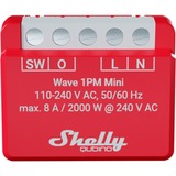 Shelly Qubino Wave 1PM Mini, Relais Rouge/Blanc, 1 canal, Z-Wave