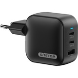 Sitecom 70W GaN Power Delivery chargeur Noir, 2x USB-C, 1x USB-A