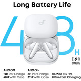 Anker Liberty 5 écouteurs in-ear Blanc, Bluetooth 5.4, Adaptive ANC 3.0, Dolby Audio