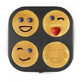 Domo Plaque à crêpes Emoji, Pancakemaker Noir