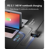 ICY BOX 240W GaN, Station de recharge Noir