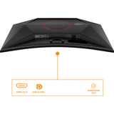 AOC C32G42ZE 31" Moniteur gaming incurvé  Noir/Rouge, HDMI, DisplayPort, 260 Hz OC