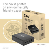 Club 3D Chargeur de voyage 132W GAN Noir, USB-A, USB-C, Power Delivery (PD) 3.0