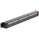 DeLOCK Panneau de brassage 19 pouces 24 ports Cat.6 Noir, 1 U