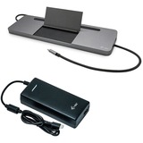 i-tec Station d'accueil USB-C Metal Ergonomique 4K 3x Display + Power Delivery 85 W Gris, Chargeur universel 112 W inclus