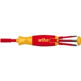 Wiha Tournevis avec magasin d'embouts (PH, SL, PZ/S) LiftUp électrique Rouge/Jaune, 7 pièces
