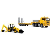 bruder MAN TGA Low Loader avec JCB MIDI Dredger Loader, Modèle réduit de voiture Échelle 1:16