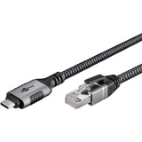 goobay Adaptateur réseau USB-C 3.2 Gen1 vers RJ-45, Carte réseau Noir/Argent, 2 mètres