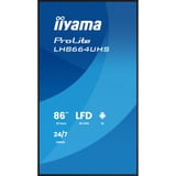 iiyama ProLite LH8664UHS-B3AG 85.6" 4K Ultra HD, Affichage public Noir (Mat), HDMI, USB-C, Audio, WiFi 5, LAN, Android 14