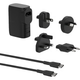Belkin chargeur mural hybride 25 W + powerbank 5 000 mAh Noir, Kit d'adaptateurs de voyage inclus