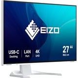 EIZO FlexScan EV2740X-WT 27" 4K UHD Moniteur  Blanc, 2x HDMI, DisplayPort, 3x USB-A, USB-B, 2x USB-C, RJ-45