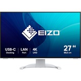 EIZO FlexScan EV2740X-WT 27" 4K UHD Moniteur  Blanc, 2x HDMI, DisplayPort, 3x USB-A, USB-B, 2x USB-C, RJ-45