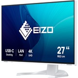 EIZO FlexScan EV2740X-WT 27" 4K UHD Moniteur  Blanc, 2x HDMI, DisplayPort, 3x USB-A, USB-B, 2x USB-C, RJ-45