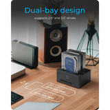 ICY BOX IB-1233CL-CR, station de clonage SSD/HDD, Station d'accueil Noir
