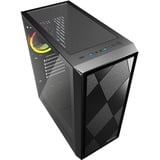 Sharkoon VS8 RGB Black, Boîtier PC Noir, 2x USB-A | 1x USB-C | RGB | Verre trempé