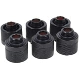 Alphacool HF 16/10 raccord G1/4 - Noir profond, Connecteur Noir, 6 pièces