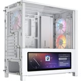 Corsair FRAME 4000D LCD RS ARGB Premium boîtier midi tower Blanc | 3x USB-C | RGB | Verre Trempé