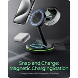 ICY BOX 3-en-1 sans fil, Chargeur Noir, IB-SH102-CH