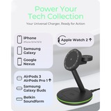 ICY BOX 3-en-1 sans fil, Chargeur Noir, IB-SH102-CH