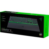 Razer Clavier de jeu à profil bas Ornata V3 X, clavier gaming Noir, Layout États-Unis, Membrane, LED RGB, keycaps en ABS