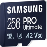 Samsung PRO Ultimate 256 Go microSDXC, Carte mémoire Bleu, UHS-I U3, Classe 3, V30, lecteur de carte inclus