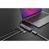 Sitecom 7 en 1 USB-C Power Delivery Multiport Adapter, Station d'accueil Gris