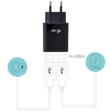 i-tec Chargeur USB 2 ports 2,4A, Bloc d'alimentation Noir