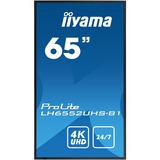 iiyama LH6552UHS-B1 affichage de messages Panneau plat de signalisation numérique 163,8 cm (64.5") IPS 500 cd/m² 4K Ultra HD Noir Intégré dans le processeur Android 8.0 24/7, Affichage public Noir, Panneau plat de signalisation numérique, 163,8 cm (64.5"), IPS, 3840 x 2160 pixels, 24/7