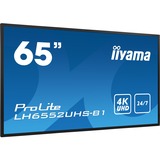 iiyama ProLite LH6552UHS-B1, Affichage public Noir, Panneau plat de signalisation numérique, 163,8 cm (64.5"), IPS, 3840 x 2160 pixels, 24/7