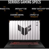 ASUS TUF Gaming A18 (FA808UH-S8007W) 18" PC portable gaming  Gris | Ryzen 7 260 | RTX 5050 | 16 Go | SSD 1 To | 165 Hz