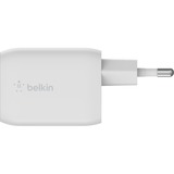 Belkin BOOSTCHARGE PRO Chargeur mural USB-C GaN 2 ports avec PPS (65 W) + câble USB-C/USB-C Blanc
