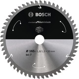 Bosch 2 608 837 763 lame de scie circulaire 16,5 cm 1 pièce(s) Aluminium, Métal non Ferreux, 16,5 cm, 2 cm, 1,3 mm, 9500 tr/min, 1,8 mm