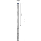 Bosch SDS plus-7X 1 pièce(s), Perceuse Marteau perforateur, 5,5 mm, 165 mm, Brique, Béton, Ciment dur, Pierre naturelle, Grès, pierre, 10 cm, SDS Plus