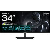 GIGABYTE G34WQCP (2.0) 34" Moniteur UltraWide gaming incurvé  Noir, 2x HDMI, 2x DisplayPort
