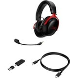 HyperX Cloud III Wireless, Casque gaming Noir/Rouge, PC, PlayStation 4, PlayStation 5
