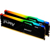 Kingston FURY 32 Go DDR5-6400 Kit, Mémoire vive Noir, KF564C32BBEAK2-32, Fury Beast RGB, XMP, EXPO