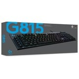 Logitech G815 LIGHTSYNC RGB, clavier gaming Noir, Layout US (QWERTY), GL Tactile, LED RGB