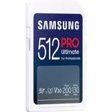 Samsung PRO Ultimate 512 Go SDXC, Carte mémoire Blanc/Bleu, UHS-I U3, Classe 3, V30, lecteur de carte inclus