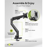 goobay Support pour écran simple, 17 à 32 pouces, Support de moniteur Noir