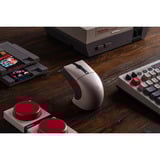 8BitDo Retro R8 Mouse N Edition, Souris gaming Gris/Rouge, 50 - 26 000 DPI, Bluetooth / USB-C / 2,4 GHz