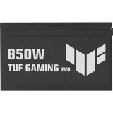 ASUS TUF Gaming Gold EVO alimentation modulaire 850 watt Noir, 1x 12V-2x6, 3x PCIe, 850 W, 100 - 240 V, Actif, 110 W, 850 W, 110 W