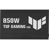 ASUS TUF Gaming Gold EVO alimentation modulaire 850 watt Noir, 1x 12V-2x6, 3x PCIe, 850 W, 100 - 240 V, Actif, 110 W, 850 W, 110 W
