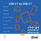 Club 3D Club Magnetic USB type C Cable 240W Whit, Câble Blanc