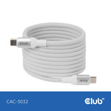 Club 3D Club Magnetic USB type C Cable 240W Whit, Câble Blanc