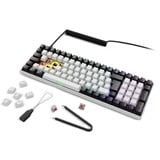 Sharkoon SKILLER SGK50 S2, clavier gaming Blanc, Layout BE, Gateron Red, LED RGB, Hot-swappable