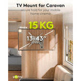 goobay Goobay TV Wall Mount caravan sl 33-109, Support mural Argent