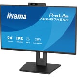 iiyama ProLite XB2497HSNH-B1 23.8" Moniteur Noir, 1x DisplayPort, 1x HDMI, 3x USB-C, 2x USB-A, 1x RJ-45, Webcam