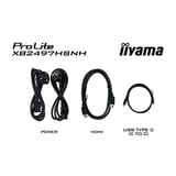 iiyama ProLite XB2497HSNH-B1 23.8" Moniteur Noir, 1x DisplayPort, 1x HDMI, 3x USB-C, 2x USB-A, 1x RJ-45, Webcam