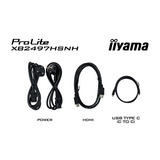 iiyama ProLite XB2497HSNH-B1 23.8" Moniteur  Noir, HDMI, DisplayPort, LAN, Audio, USB-C, Webcam