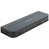 DeLOCK 11484 commutateur écran, clavier et souris Noir, Switch KVM Noir, 7680 x 4320 pixels, 8K Ultra HD, Noir